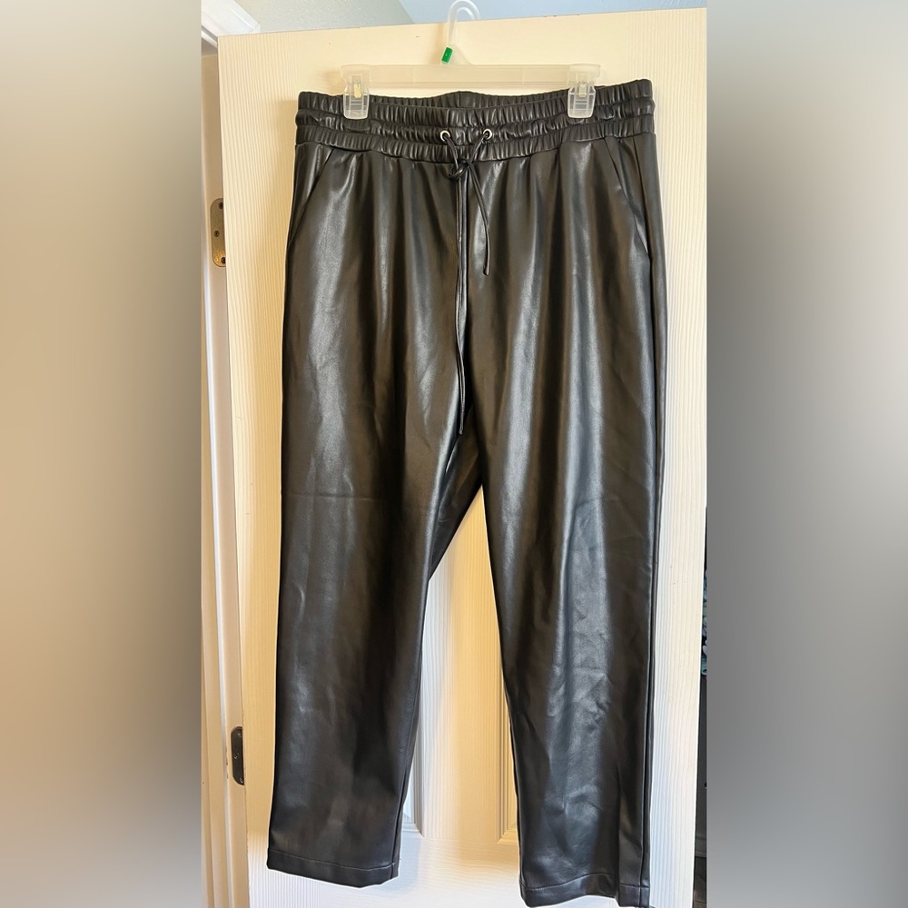 Faux leather pants